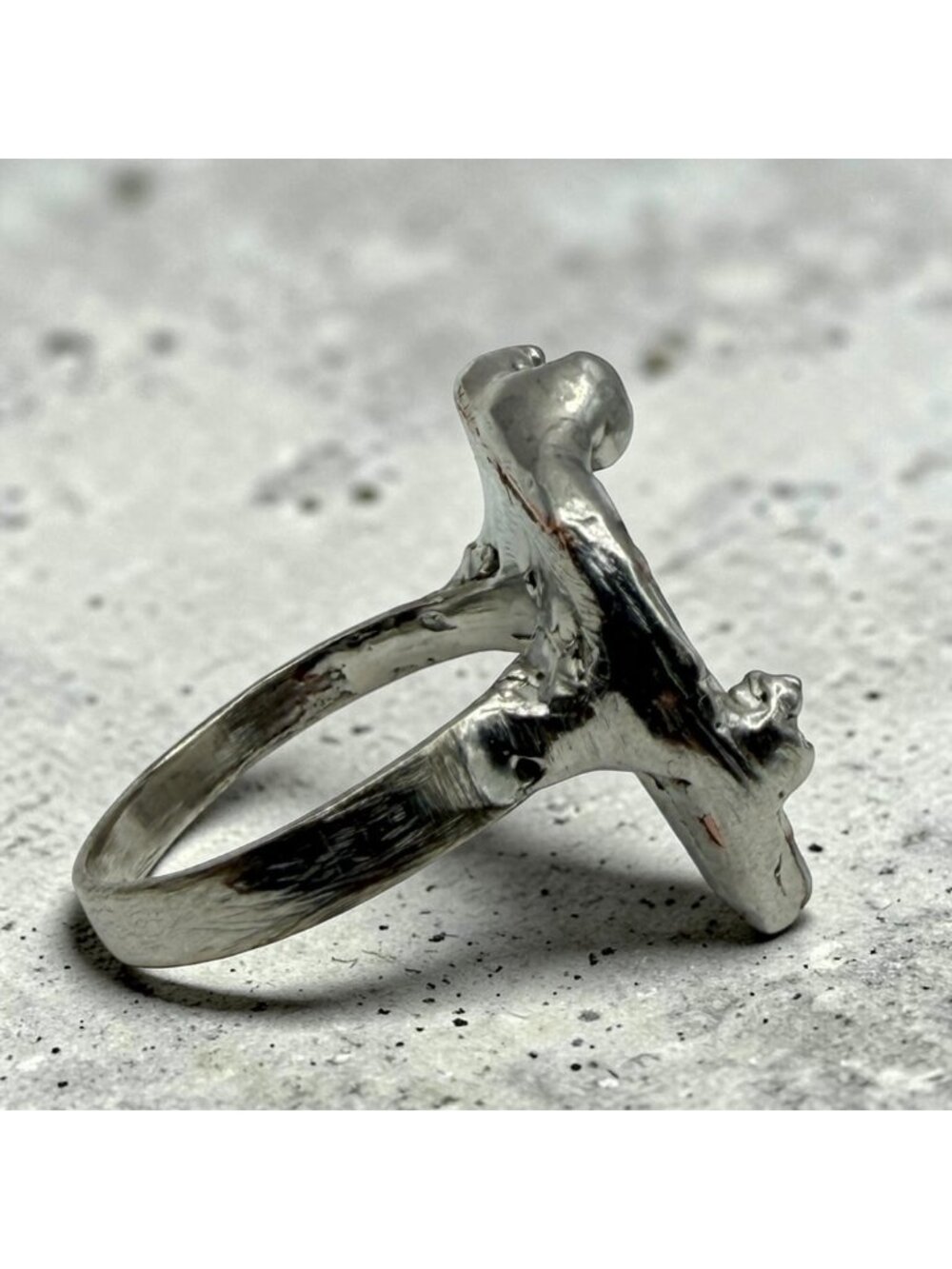 Lena Liu Hummingbird Broken China Ring - Silver Blend Boho Metalwork Size 8 | Al - Picture 9 of 15